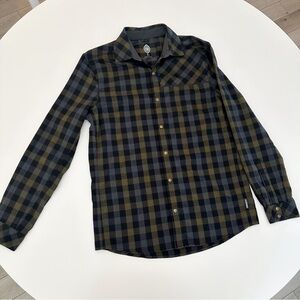 Men's Plaid Shirt - Black and Olive